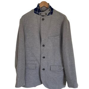 The Territory Ahead Mens‎ Blazer Travel Coat Size L Grey Herringbone Wool Blend